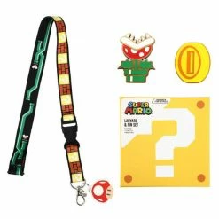 Bioworld Nintendo Super Mario Lanyard And Pin Set