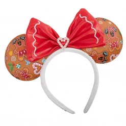 Loungefly Disney Gingerbread AOP Patent Bow Heart Ears Headband