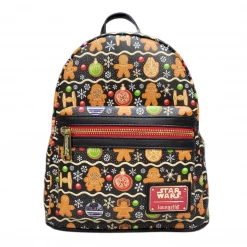 Grotto Treasures Exclusive - Loungefly Star Wars Gingerbread AOP Mini Backpack W/Wallet Set