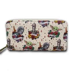 Exclusives Grotto Treasures Exclusive - Loungefly Star Wars Mandalorian Tattoo AOP Wallet