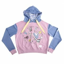 In Stock Loungefly Disney Alice In Wonderland Rabbit Hole Crop Hoodie