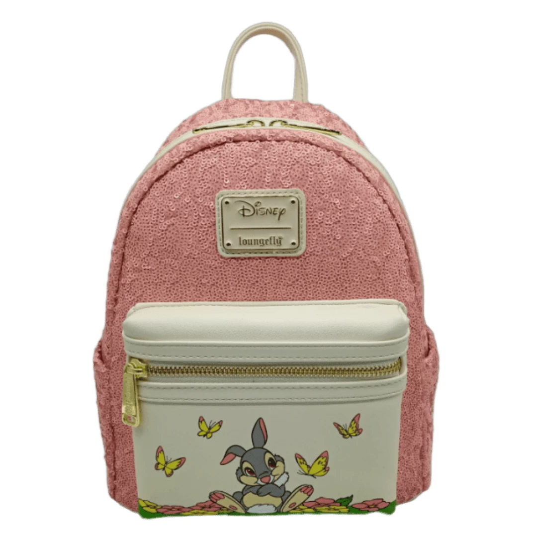 Exclusives Grotto Treasures Exclusive - Loungefly Disney Bambi Thumper Pink Sequin Mini Backpack 3 Exclusives Grotto Treasures Exclusive - Loungefly Disney Bambi Thumper Pink Sequin Mini Backpack